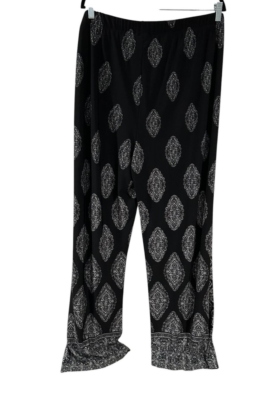 Susan Graver Liquid Knit Wide Leg Medallion Print Pull On Pants Plus Size 2X EUC